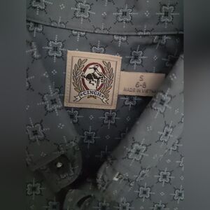 Cinch Kids'‎ Blue Patterned Button Down Shirt Long Sleeve